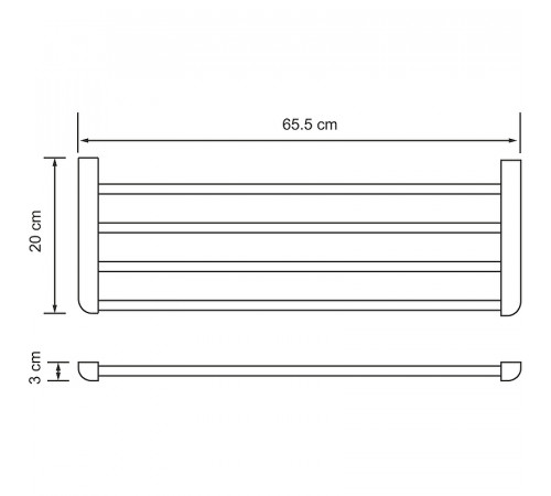 Полка для полотенец WasserKRAFT Kammel K-8311 Хром