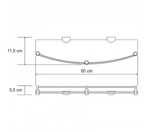 Стеклянная полка WasserKRAFT Kammel K-8344 Хром