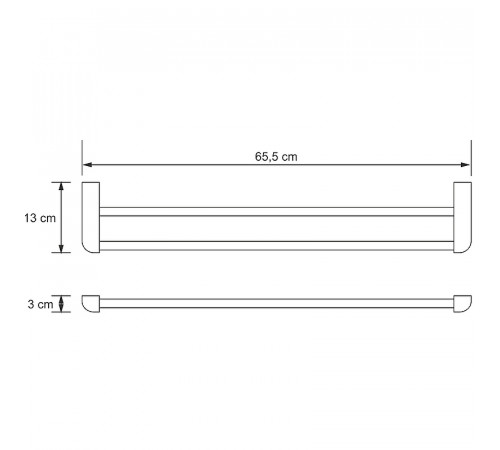 Полотенцедержатель WasserKRAFT Kammel K-8340 двойной Хром