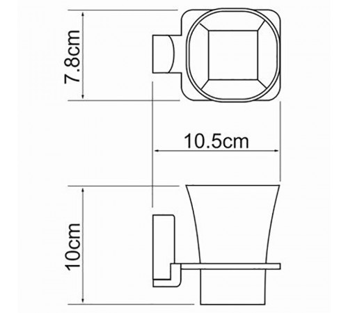 Стакан для зубных щеток WasserKRAFT Leine K-5028 Хром