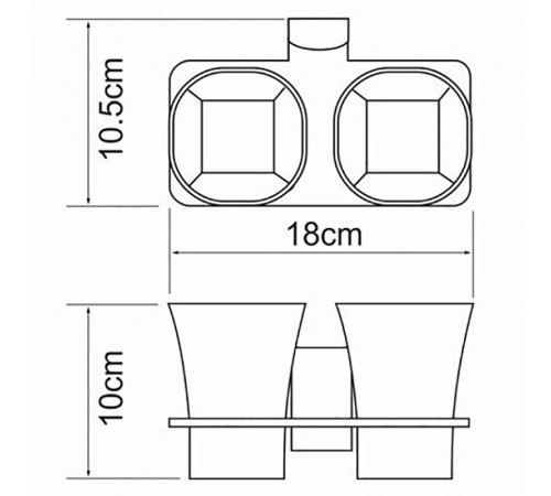 Стакан для зубных щеток WasserKRAFT Leine K-5028D двойной Хром