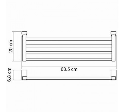 Полка для полотенец WasserKRAFT Leine K-5011 Хром