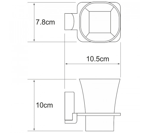 Стакан для зубных щеток WasserKRAFT Leine K-5028W Хром