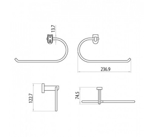 Полотенцедержатель Lemark LM3135C Хром