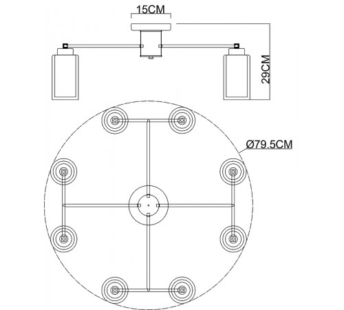 Люстра Artelamp Leo A7027PL-8BK Янтарная Бронза Черная