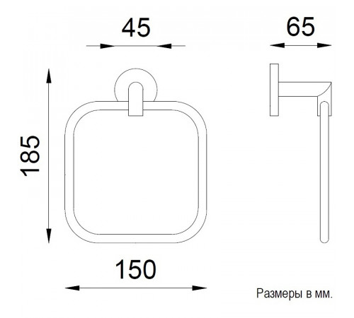 Кольцо для полотенец Nofer Line 16504.S Хром матовый