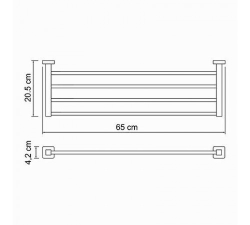 Полка для полотенец WasserKRAFT Lippe K-6511 Хром