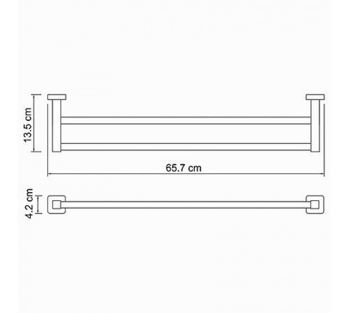 Полотенцедержатель WasserKRAFT Lippe K-6540 двойной Хром