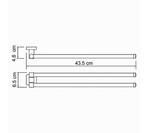 Полотенцедержатель WasserKRAFT Lippe K-6531 поворотный Хром