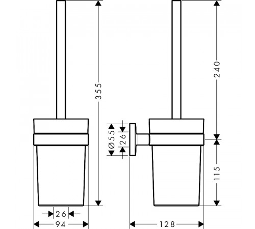 Ершик для унитаза Hansgrohe Logis Universal 41722000 Хром