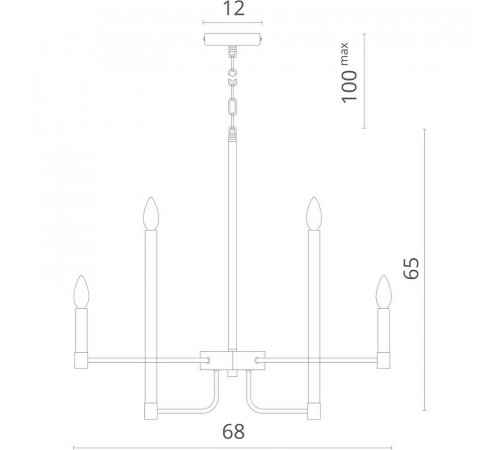 Люстра Divinare Lokki 2543/04 LM-12 Золото Черная