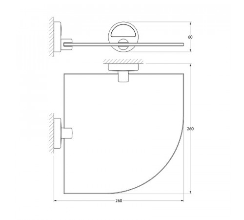 Стеклянная полка FBS Luxia KD-28 C Хром