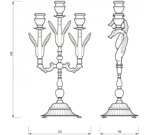 Подсвечник Migliore Luxor 26146 Золото