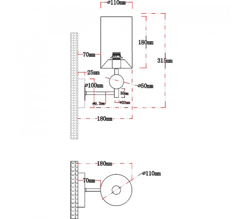 Настенный светильник Artelamp Matar A4027AP-1PB Белый Полированная медь Прозрачный