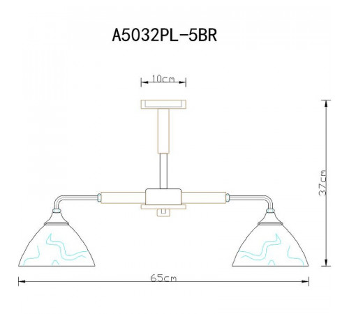 Люстра Artelamp Matthew A5032PL-5BR Белая Коричневая