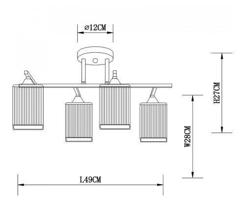 Люстра Artelamp Merope A4071PL-4BK Белая Черная