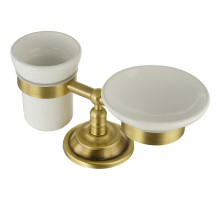 Стакан для зубных щеток с мыльницей Migliore Mirella 17175 Бронза