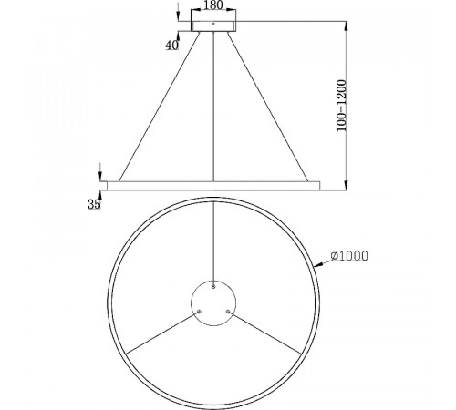 Подвесной светильник Maytoni Modern Rim MOD058PL-L54BS3K Латунь