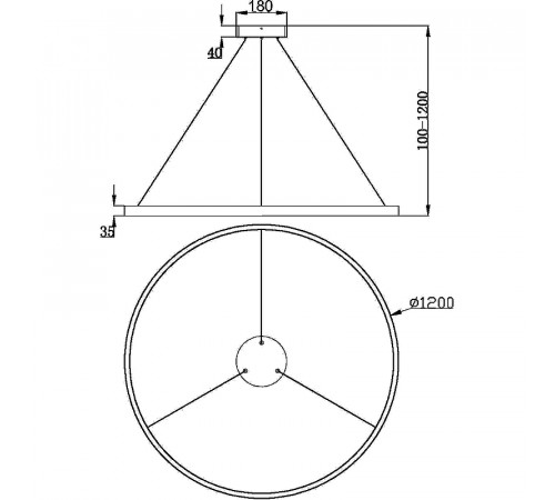 Подвесной светильник Maytoni Modern Rim MOD058PL-L65BS3K Латунь