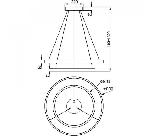 Подвесной светильник Maytoni Modern Rim MOD058PL-L74B3K Черный