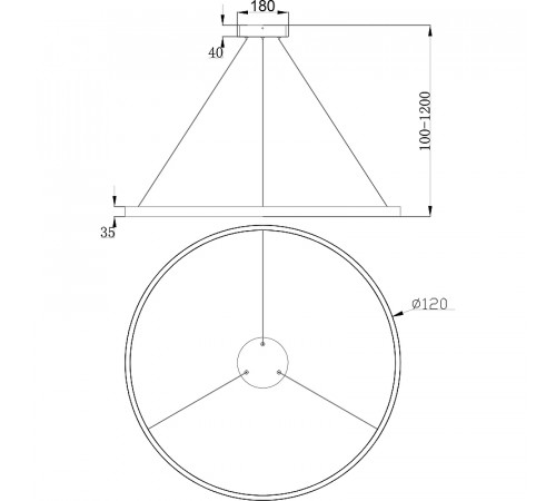 Подвесной светильник Maytoni Modern Rim MOD058PL-L65BS4K Латунь