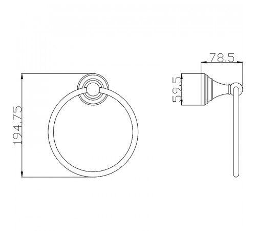 Кольцо для полотенец Rav Slezak Morava MKA0104Z Золото