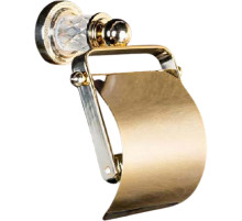 Держатель туалетной бумаги Boheme Murano Cristal 10901-CRST-G с крышкой Золото