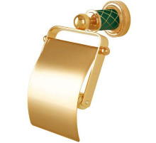 Держатель туалетной бумаги Boheme Murano 10901-GR-G с крышкой Золото Бирюзовый