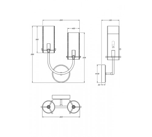 Настенный светильник Maytoni Neoclassic Arco MOD223WL-02BS1 Прозрачный Латунь