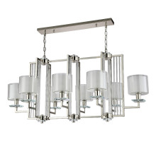 Люстра Crystal Lux Nicolas SP8 L1000 Nickel White Белая Прозрачная Никель
