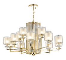 Люстра Crystal Lux Nicolas SP-PL10+5 Gold White Белая Прозрачная Золото