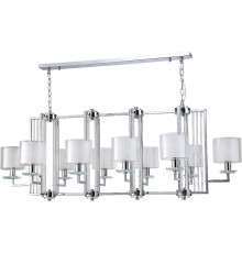 Люстра Crystal Lux Nicolas SP10 L1300 Nickel White Белая Прозрачная Никель