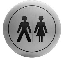 Табличка Общий туалет Nofer 16722.2.S Матовая нержавеющая сталь