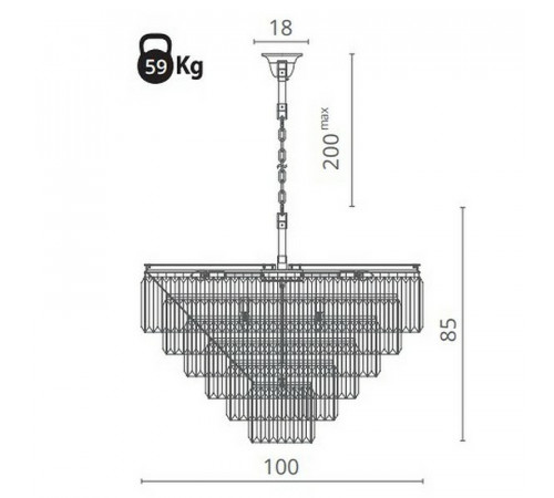 Люстра Divinare Nova 3001/02 LM-16 Прозрачная Хром