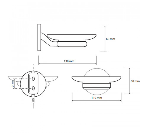 Мыльница Bemeta Nox 102408030 Черная матовая