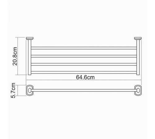 Полка для полотенец WasserKRAFT Oder K-3011 Хром