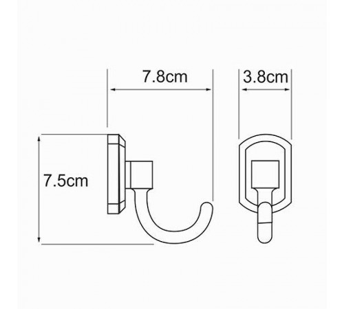 Крючок WasserKRAFT Oder K-3023 Хром