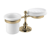 Стакан и мыльница Cezares OLIMP-STT-02-M Бронза Белая