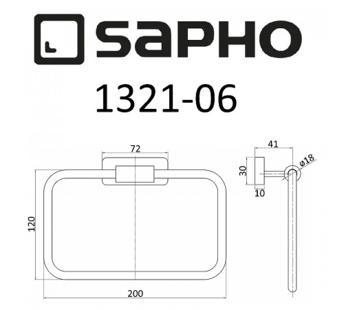 Кольцо для полотенец Sapho Olymp 1321-06 Хром