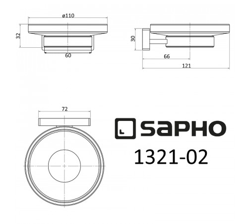 Мыльница Sapho Olymp 1321-02 Хром