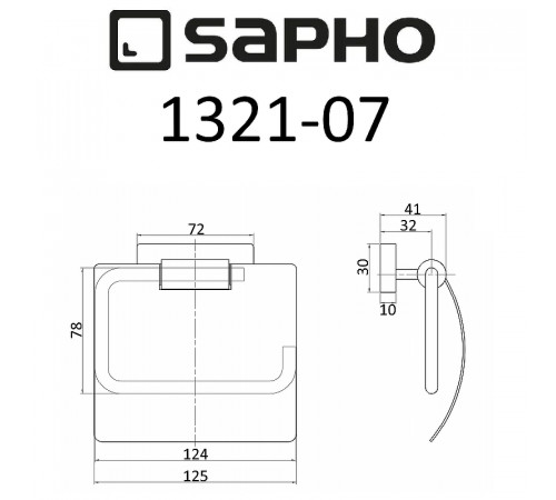 Держатель туалетной бумаги Sapho Olymp 1321-07 с крышкой Хром