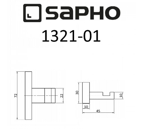 Крючок Sapho Olymp 1321-01 Хром