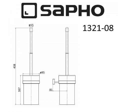 Ершик для унитаза Sapho Olymp 1321-08 Хром