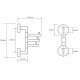 Тройной крючок Bemeta Omega 104206072 поворотный Хром