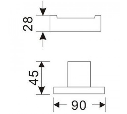 Двойной крючок Orans P-7206 7206p00 Черный матовый