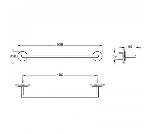 Полотенцедержатель Vitra Origin A44886 Хром