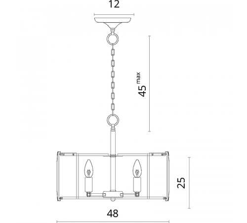 Люстра Divinare Ostin 1100/02 SP-5 Прозрачная Хром