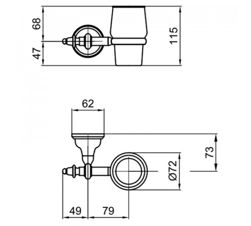 Стакан для зубных щеток Webert Ottocento AM500301015 Хром