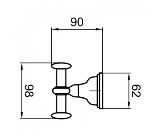 Двойной крючок Webert Ottocento AM500401065 Бронза