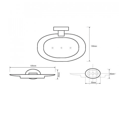 Мыльница Bemeta Oval 118408041 Хром